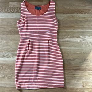 Orange and white striped dress